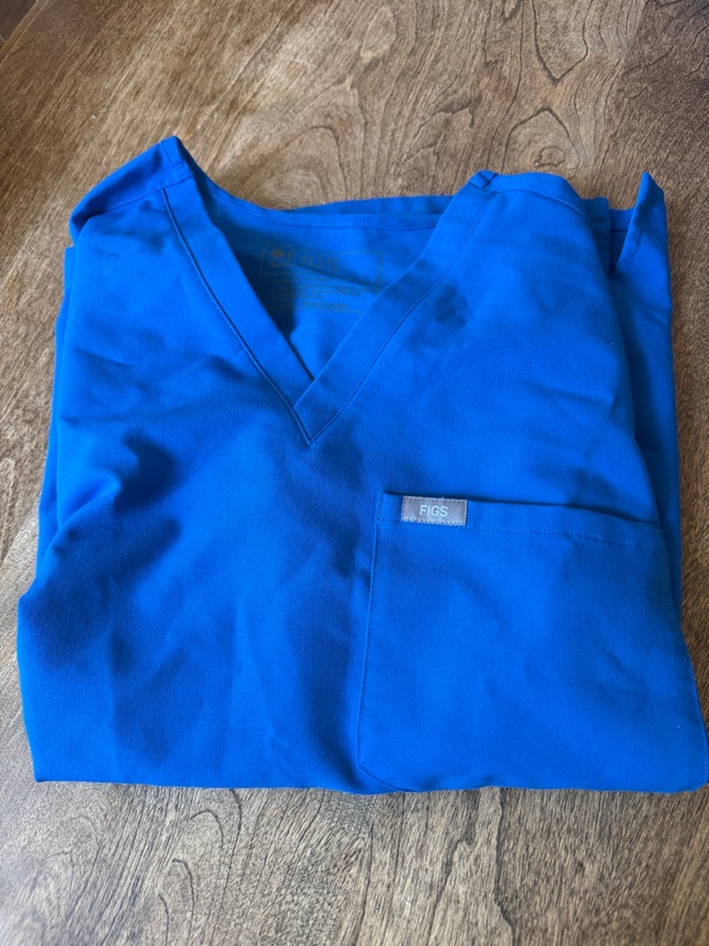 Figs V-Neck Scrub Top in Bright Blue
